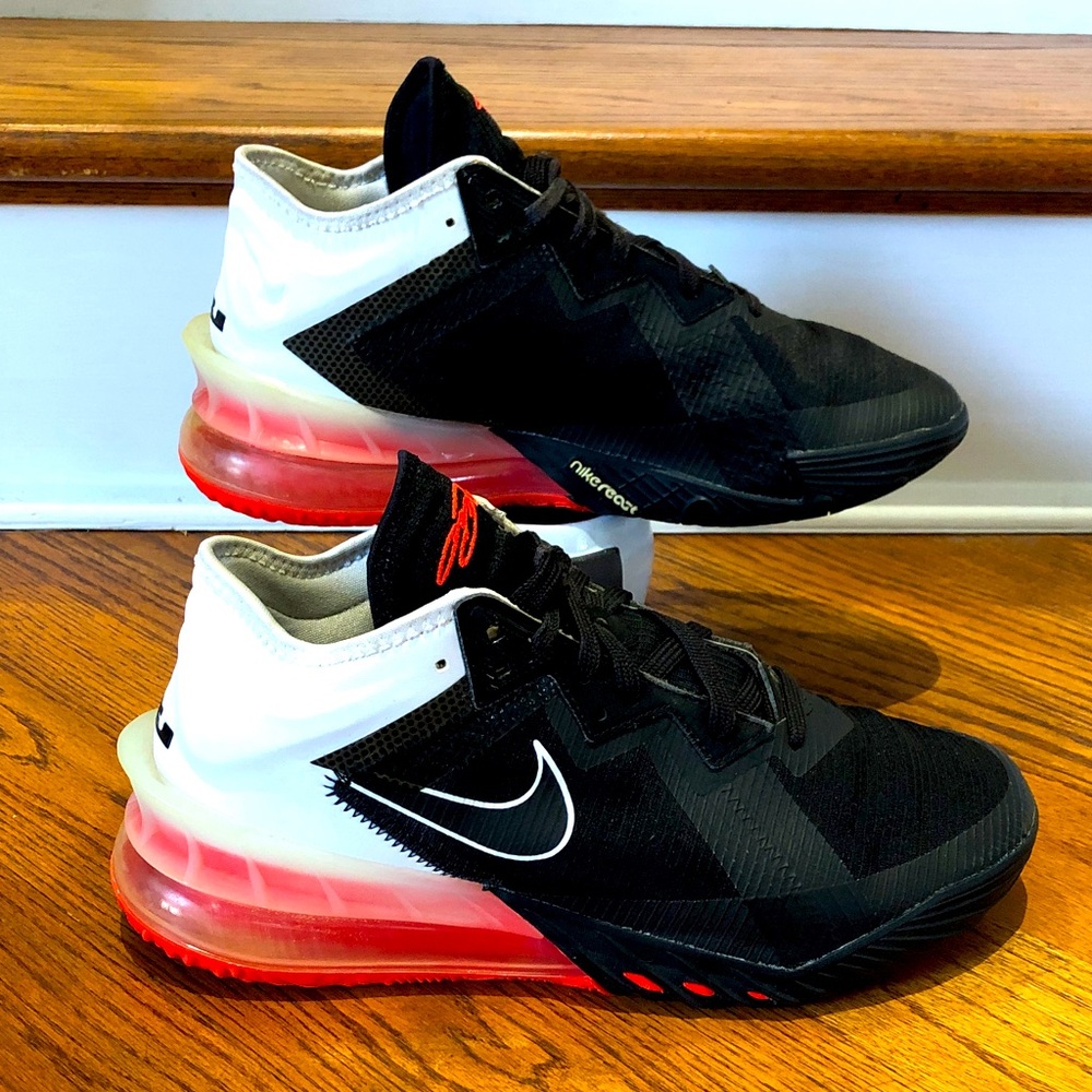 Nike LeBron 18 Low Heart of a Lion BlackCrimson Orange Men Sz 8.5 Preloved Shape